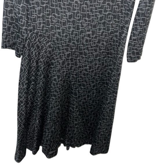 Worth charcoal gray geometric long sleeve dress large L like new - Picture 3 of 6